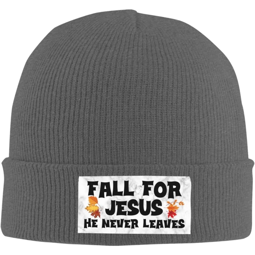 Beanie Cuffed Knit - Fall For Jesus He Never Leaves
