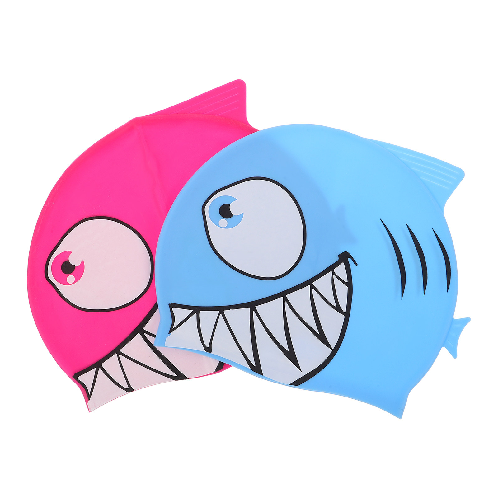 2Pcs Kids Fish Pattern Silicon - Swim Hat Silicone 评论和价格