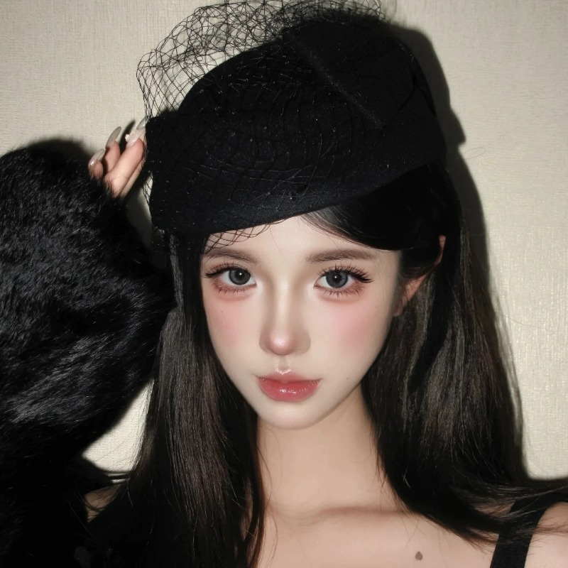Fashion Mesh Flat Top Beret Ha - Beret French Wool 评论和价格
