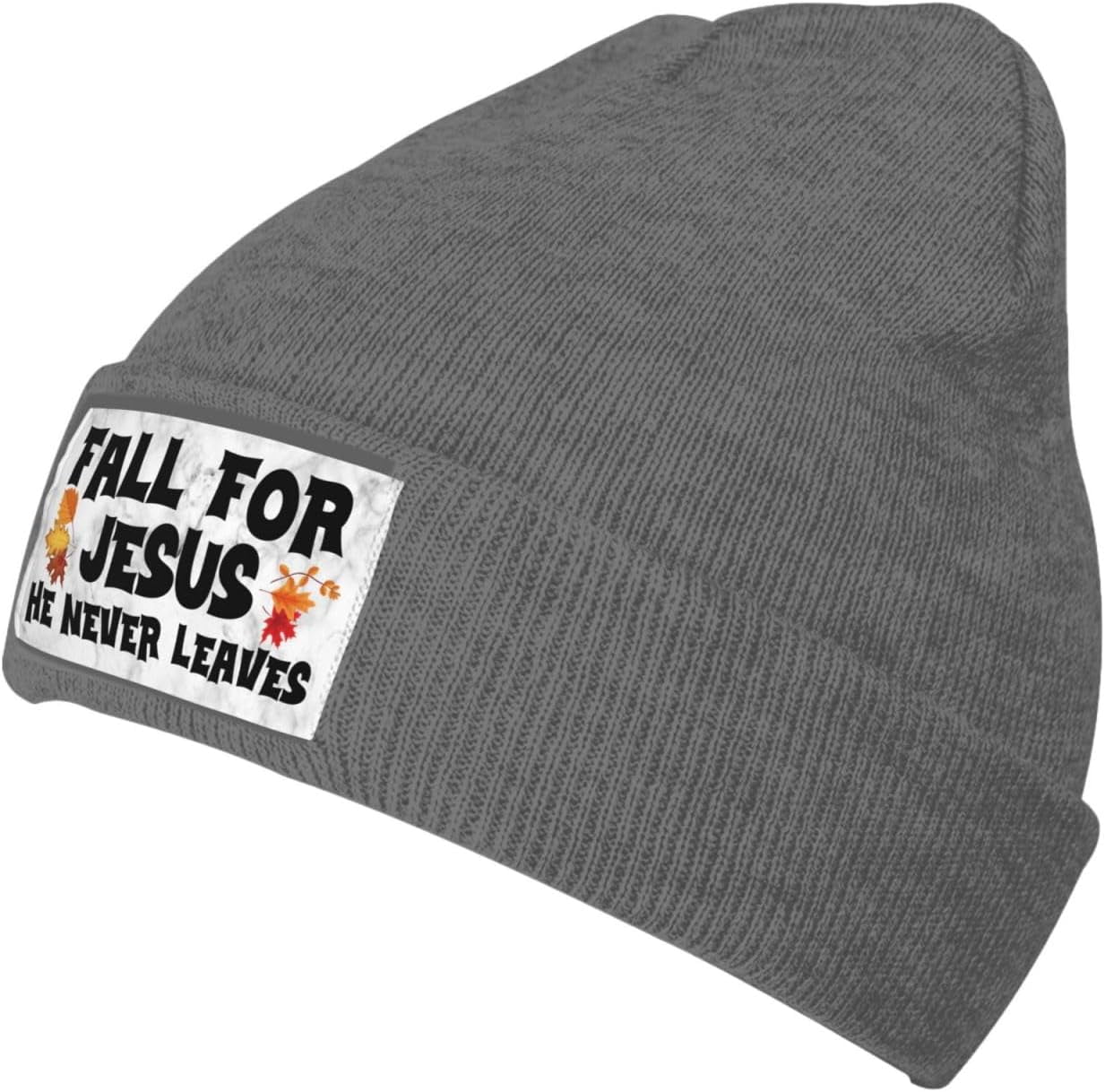 Fall For Jesus He Never Leaves - Beanie Cuffed Knit 评论和价格