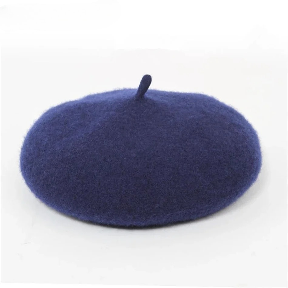 Navy Children Wool Beret Girl  - Beret French Wool 评论和价格