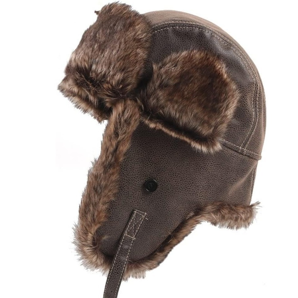 New Leather Winter Trapper Hat - Trapper Hat Ear Flap 评论和价格