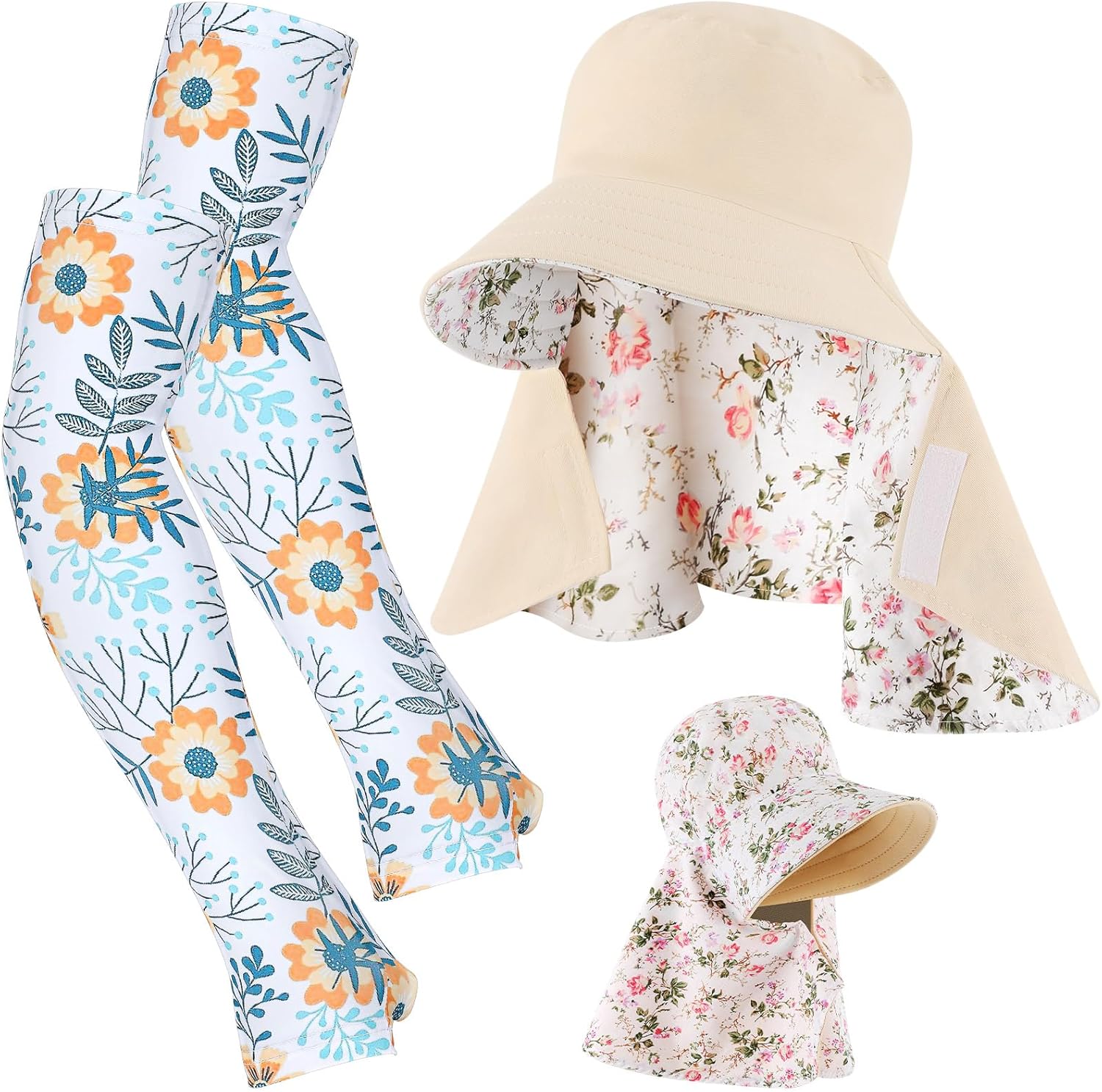 2 Pcs Floral Garden Hat for Wo - Sun Hat Wide Brim 评论和价格