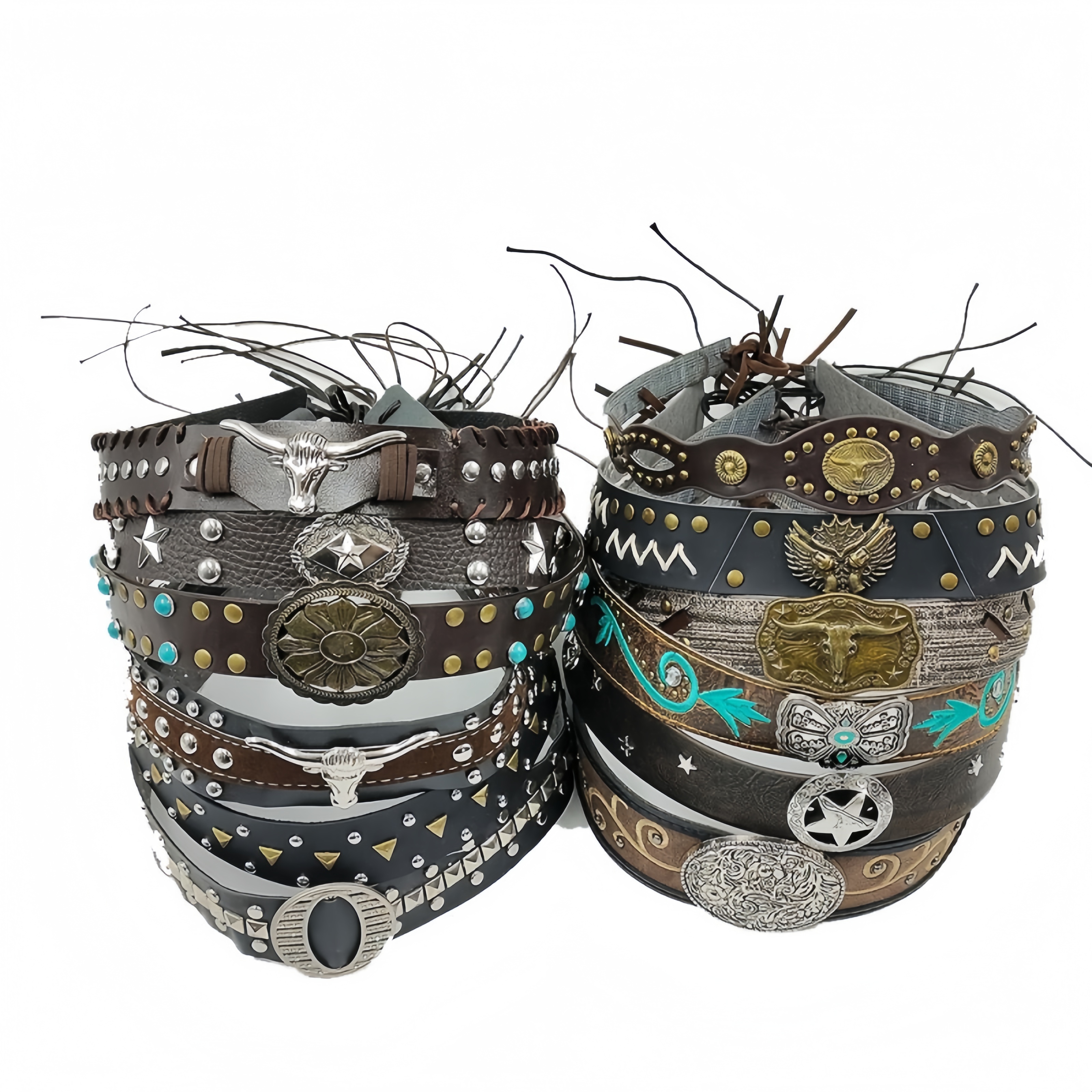 Retro Ethnic Style Belt, Headb - Cowboy Hat Straw 评论和价格