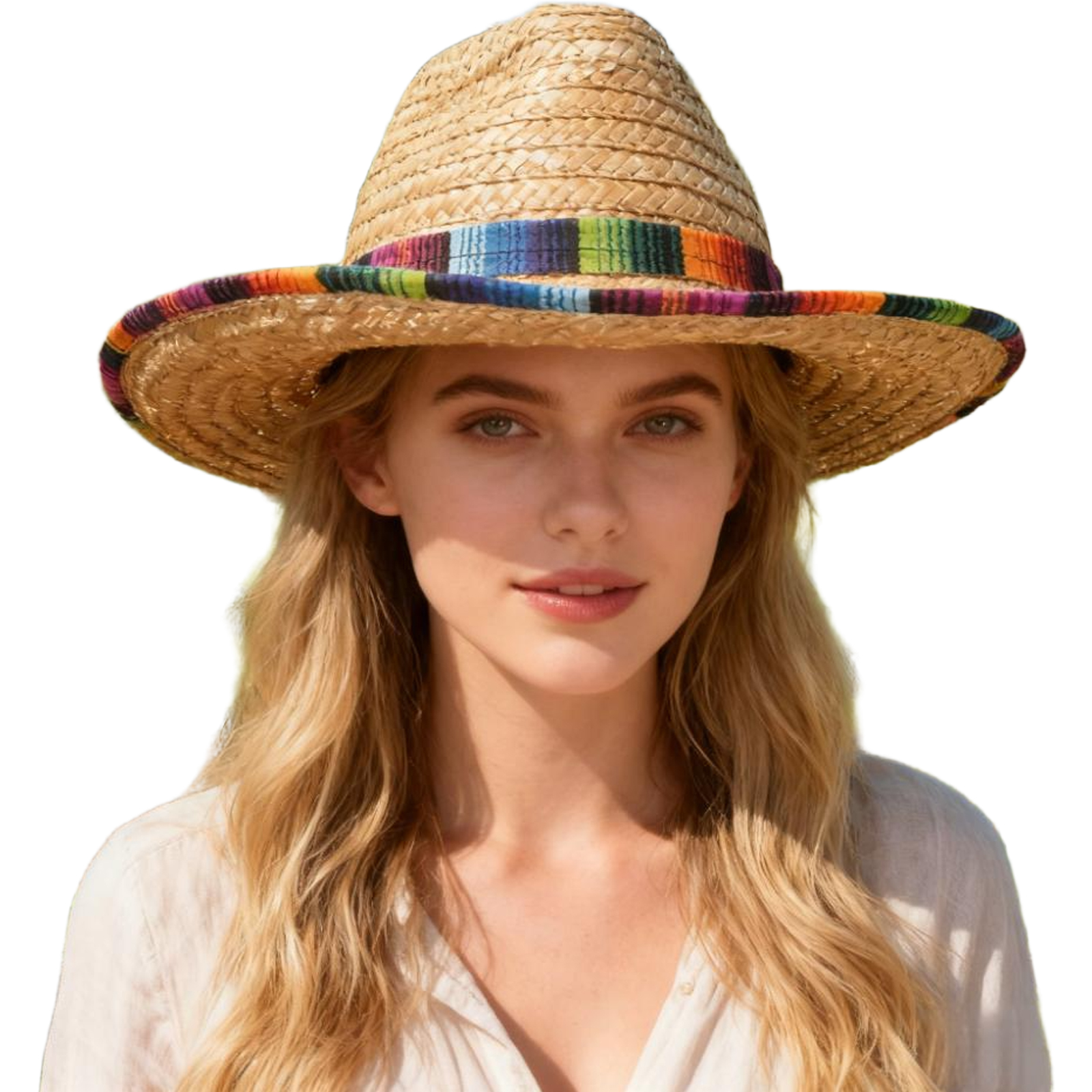 Mexican Straw Hat Carnival Wid - Sun Hat Wide Brim 评论和价格