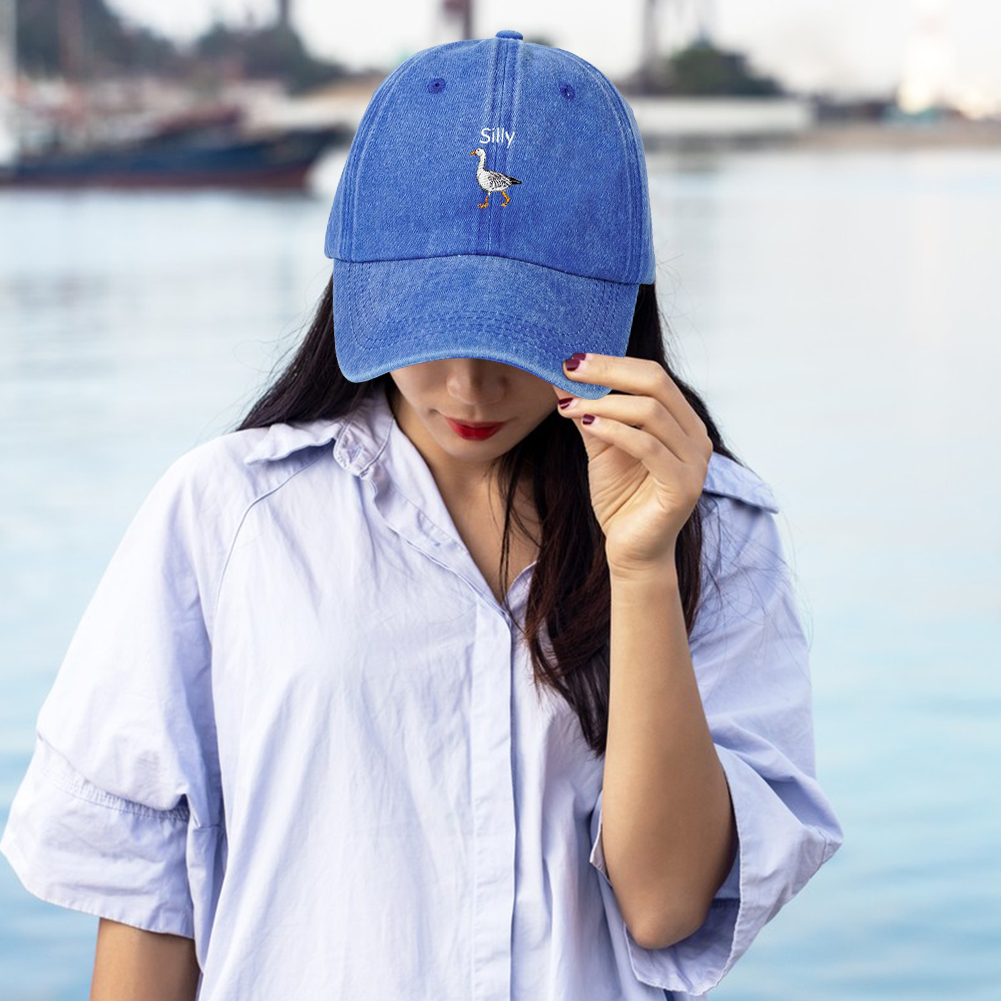 Embroidered Silly Goose Baseba - Dad Hat Cotton 评论和价格