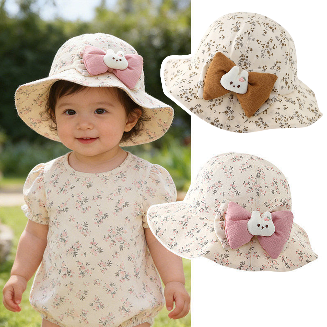 Baby Ruffle Brim Basin Cap Spr - Bucket Hat Cotton 评论和价格