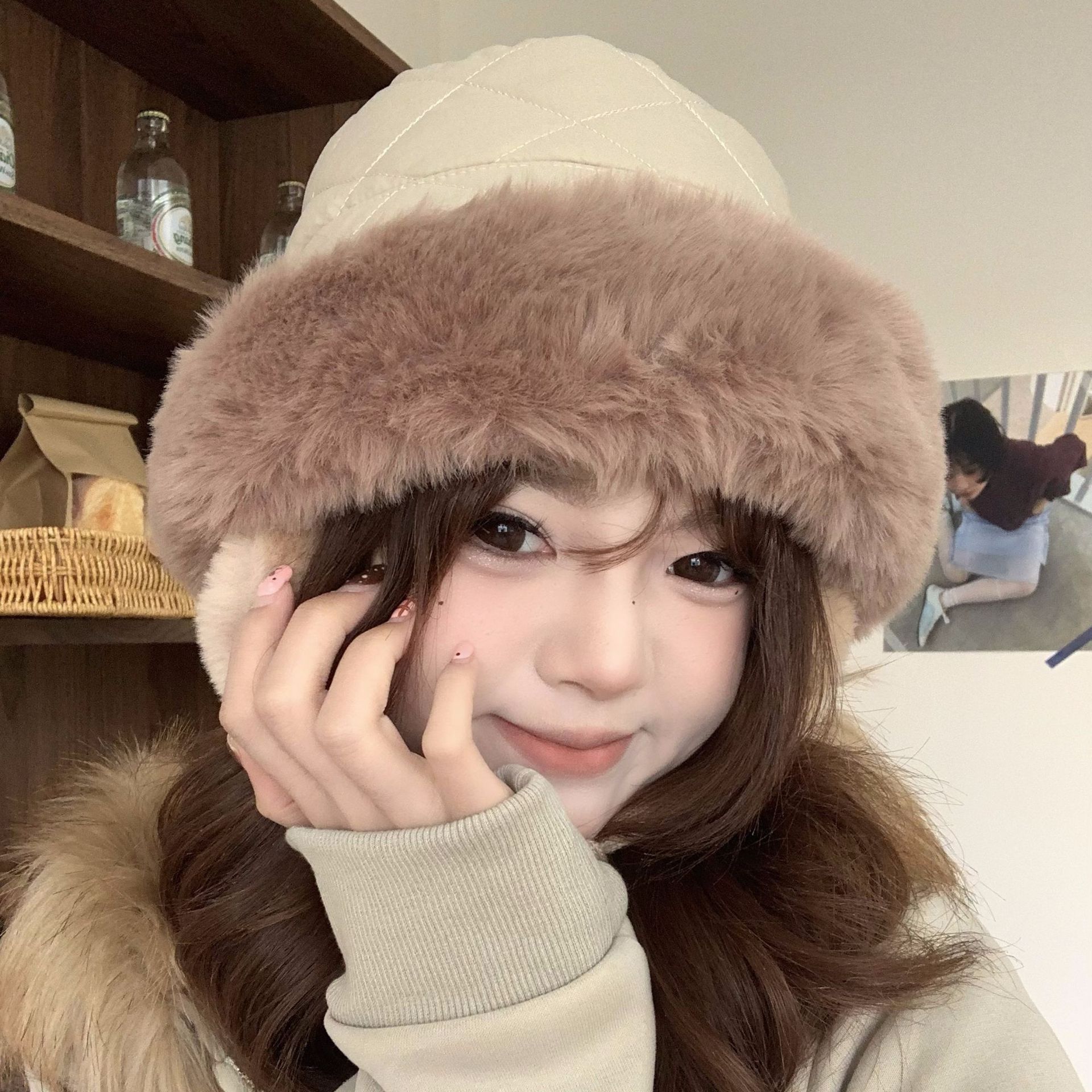 Women's Winter Quilted Faux Fu - Trapper Hat Ear Flap 评论和价格