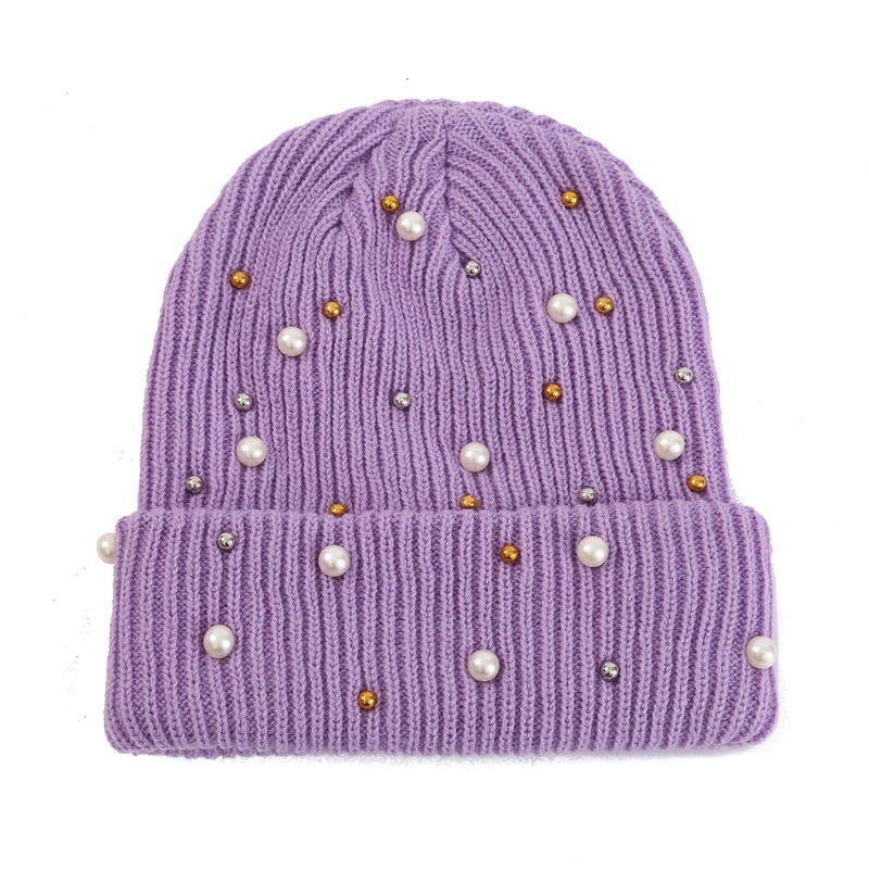 Women's Winter Faux Pearl Embe - Beanie Cuffed Knit 评论和价格