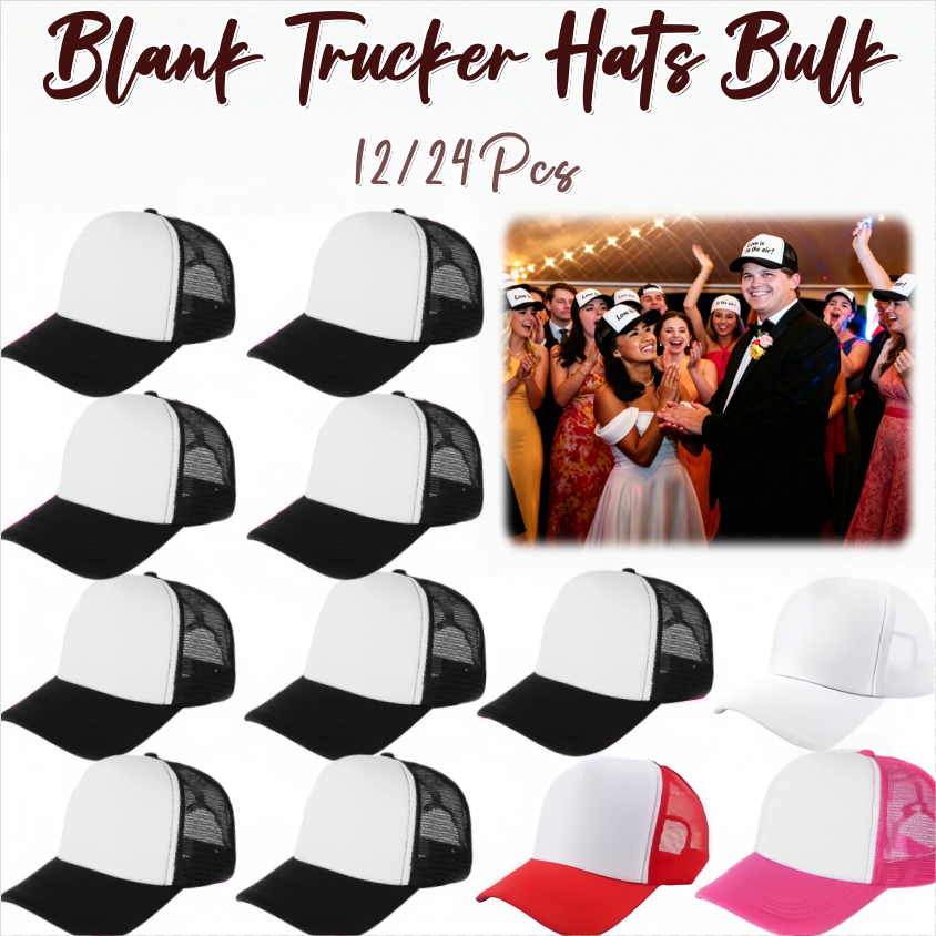 12-24Pcs Blank Trucker Hats Bu - Trucker Cap Mesh 评论和价格