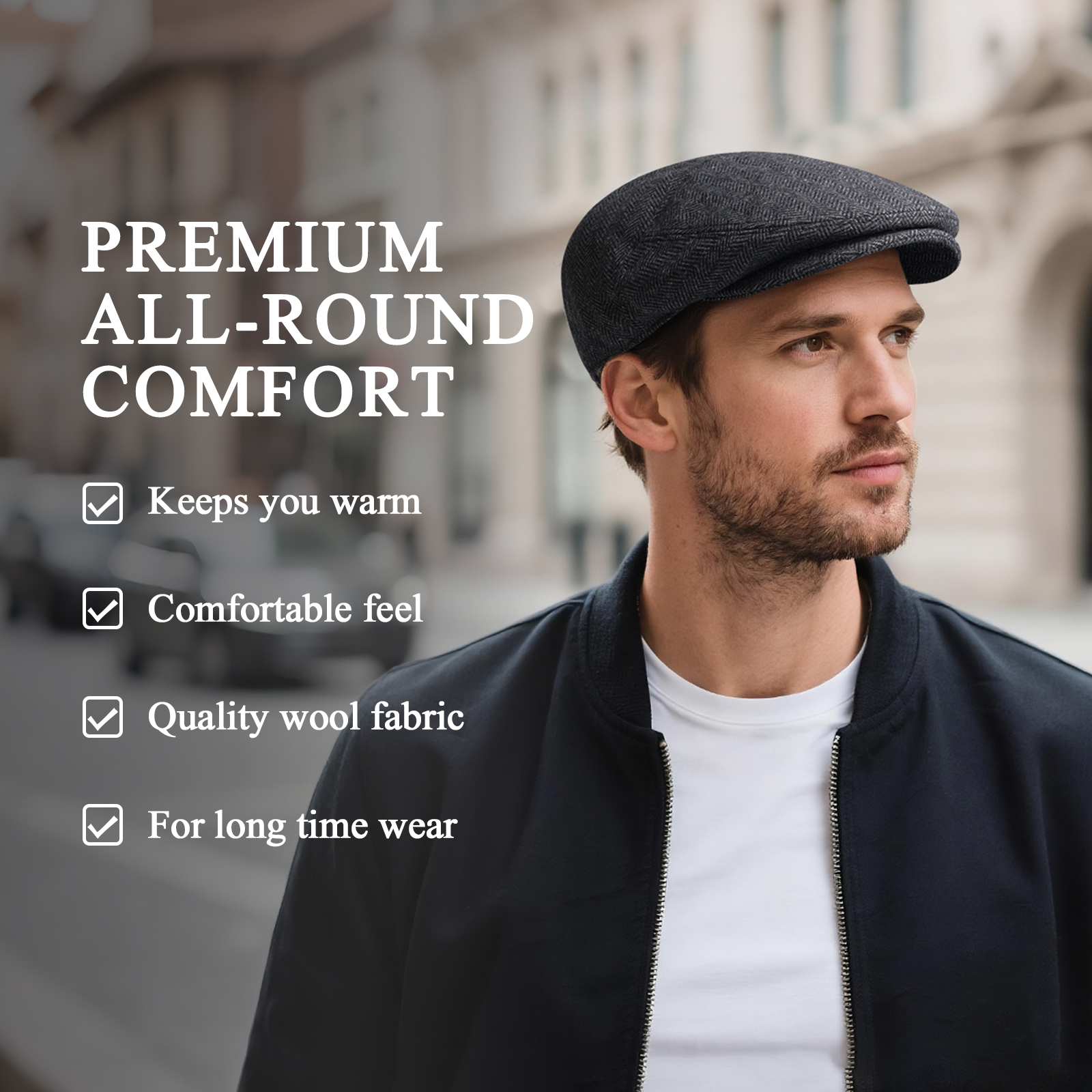JANGOUL Herringbone Flat Ivy N - Newsboy Cap Ivy 评论和价格