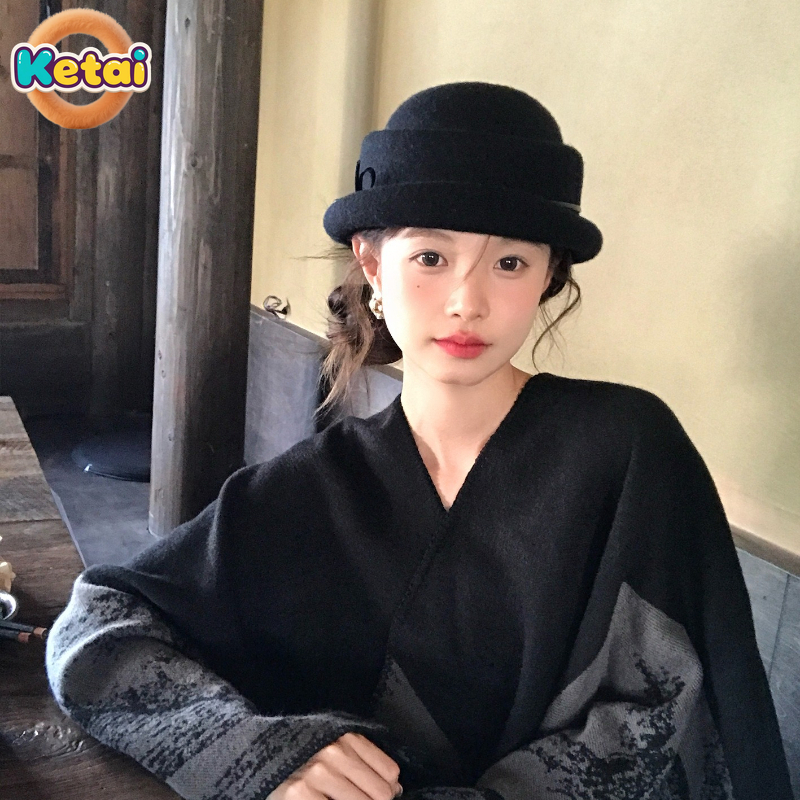 Black Wool Top Hat Beret Women - Beret French Wool 评论和价格